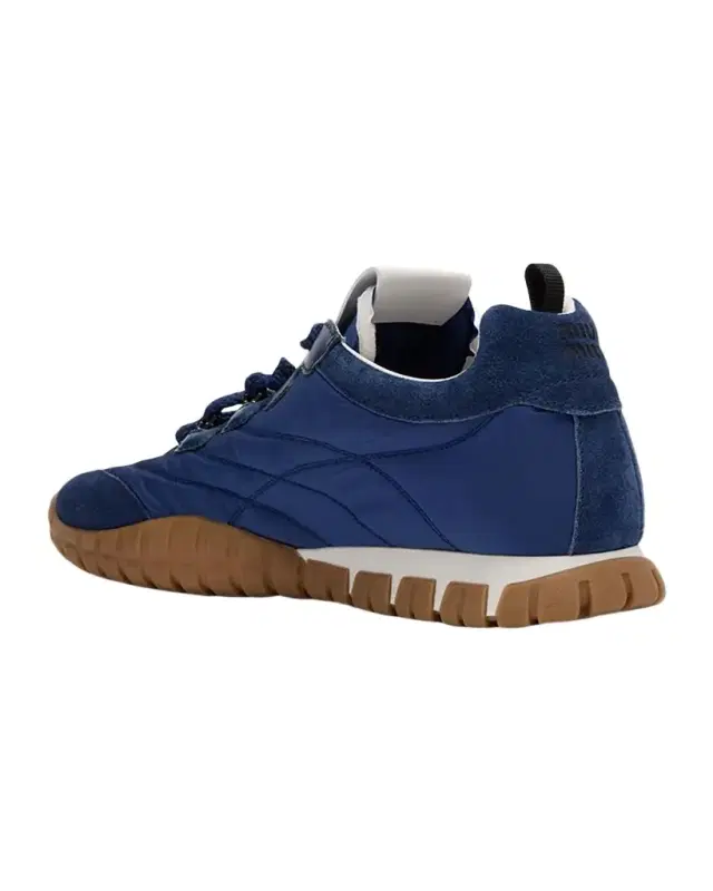Low-Top Nylon & Leather Sneakers