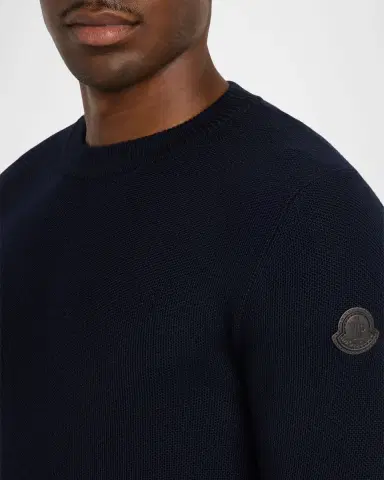 Moncler Men's Wool Knit Crewneck Sweater | Thumbnail 4