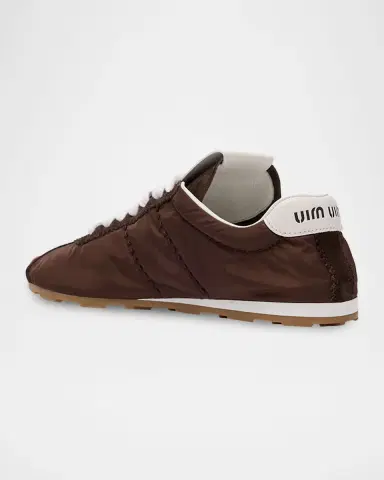 Miu Miu Low-Top Nylon & Suede Sneakers | Thumbnail 2