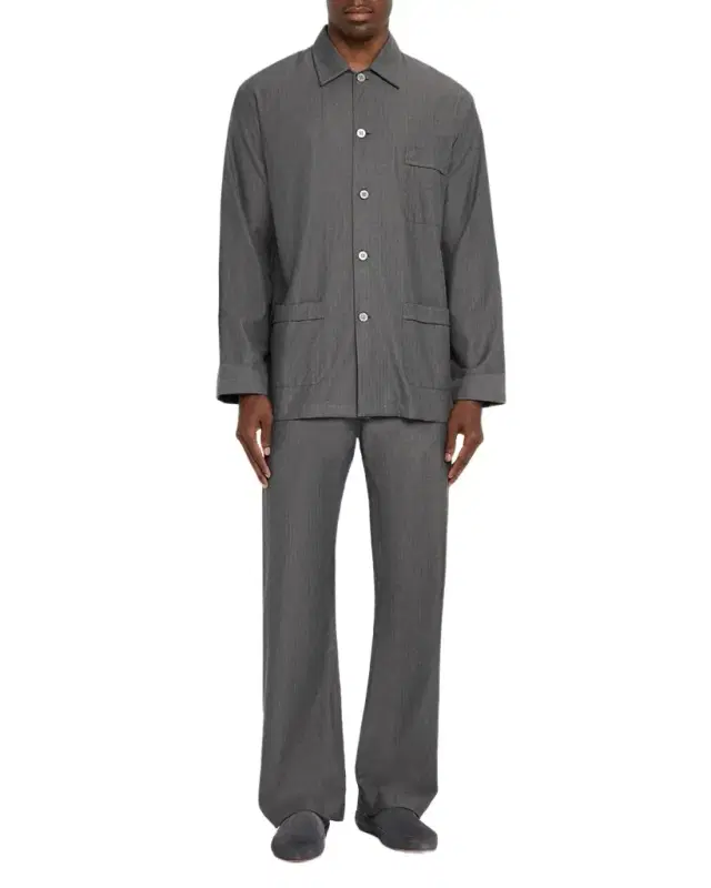 Men 's Balmoral Brushed Herringbone Cotton Long Pajama Set