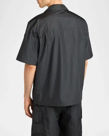 Moncler Men's Mesh-Pocket Short-Sleeve Shirt | Thumbnail 3 Moncler Men's Mesh-Pocket Short-Sleeve Shirt | Thumbnail 3
