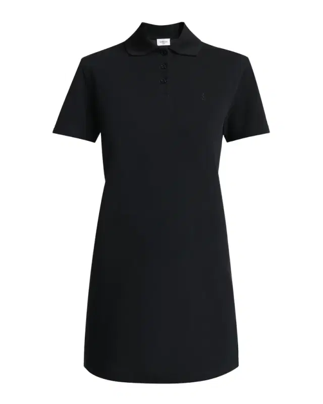 Saint Laurent Short-Sleeve Cotton Pique Mini Polo Dress