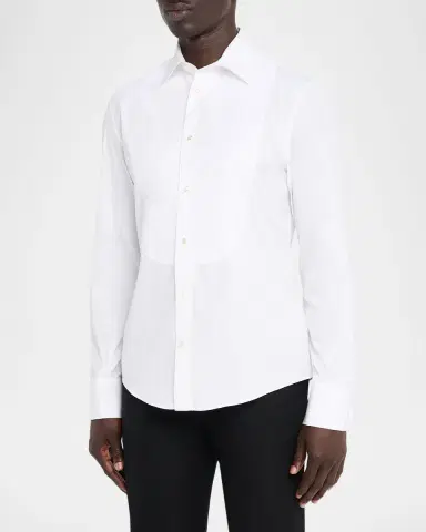 Burberry Men's Slim Fit Cotton Bib-Front Tuxedo Shirt | Thumbnail 4 Burberry Men's Slim Fit Cotton Bib-Front Tuxedo Shirt | Thumbnail 4