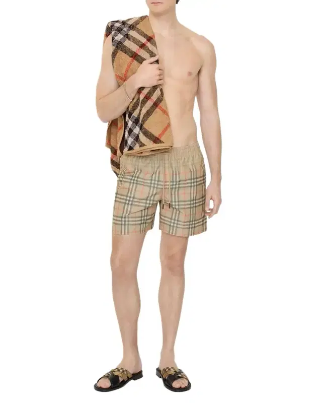 Men 's Gradient Check Swim Shorts