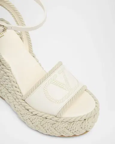 Valentino Garavani 130mm VLogo Signature Torchon Wedge Sandals | Thumbnail 5 Valentino Garavani 130mm VLogo Signature Torchon Wedge Sandals | Thumbnail 5