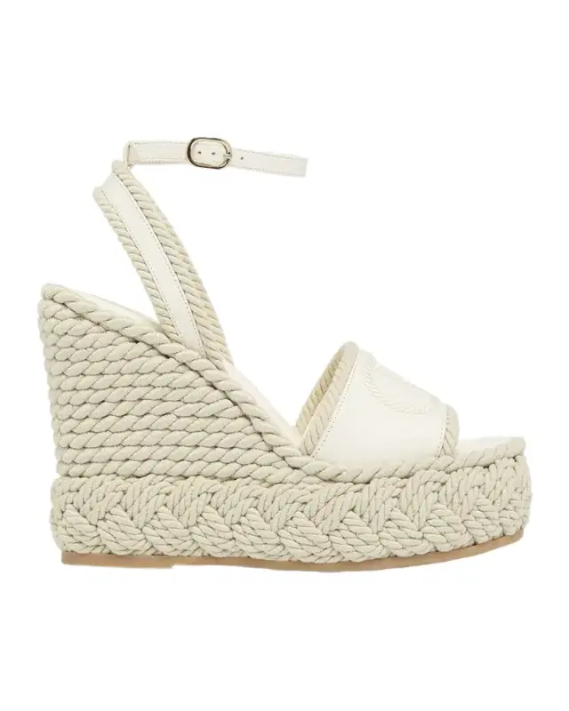 Valentino Garavani 130mm VLogo Signature Torchon Wedge Sandals