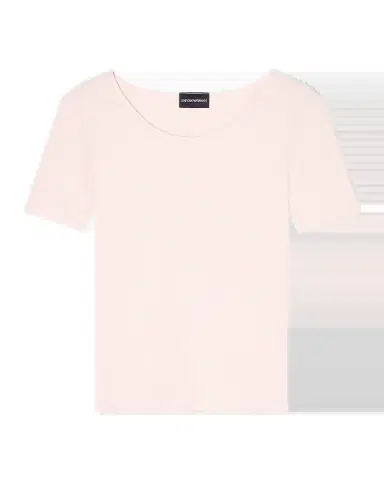 Emporio Armani Pointelle Scoop-Neck Tee | Thumbnail 2 Emporio Armani Pointelle Scoop-Neck Tee | Thumbnail 2
