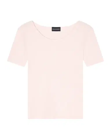 Emporio Armani Pointelle Scoop-Neck Tee | Thumbnail 1 Emporio Armani Pointelle Scoop-Neck Tee | Thumbnail 1