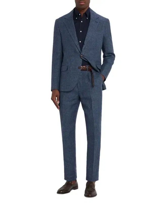 Men 's Linen Houndstooth Two-Piece Suit
