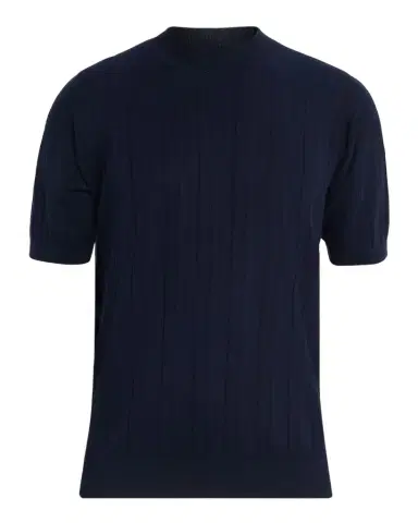 Kiton Men's Cotton Rib Short-Sleeve Crewneck Sweater | Thumbnail 1