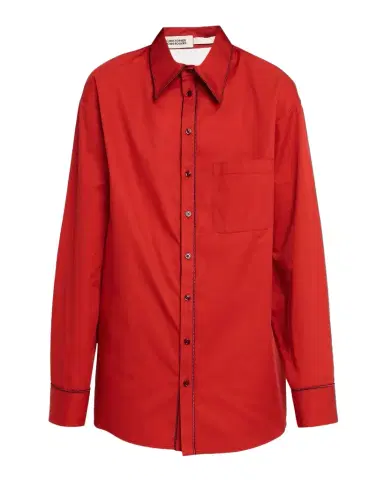 Christopher John Rogers Convertible Jumbo Cotton Twill Shirt | Thumbnail 1
