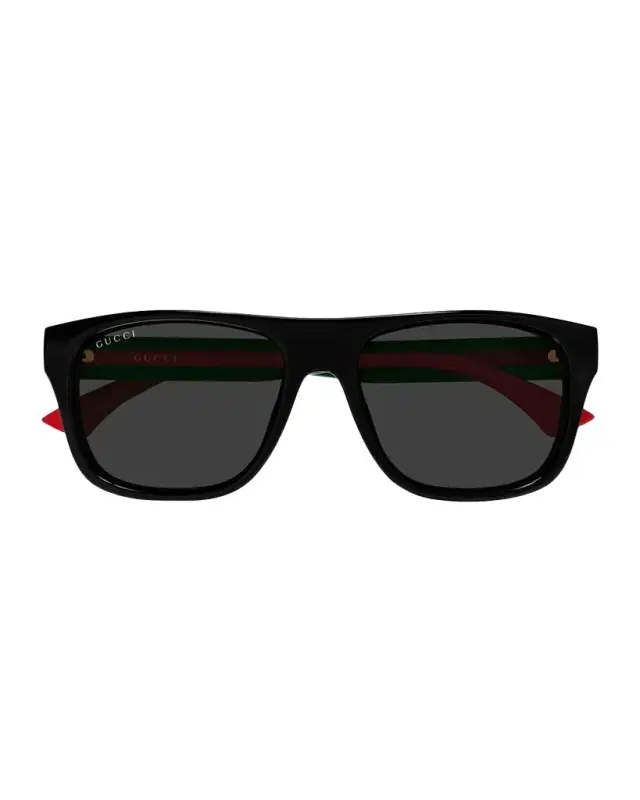 Gucci Men 's GG2119S-001 Green and Red Acetate Rectangle Sunglasses