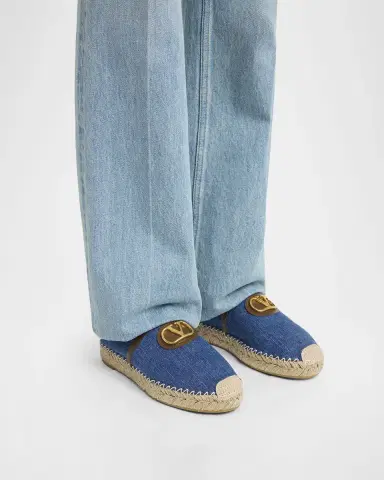 Valentino Garavani VLogo Denim Espadrille Mules | Thumbnail 2