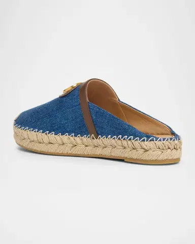 Valentino Garavani VLogo Denim Espadrille Mules | Thumbnail 4