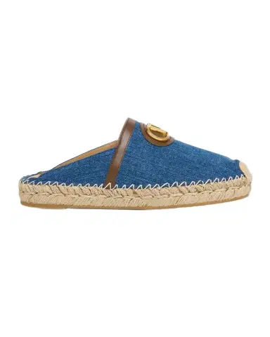 Valentino Garavani VLogo Denim Espadrille Mules | Thumbnail 1