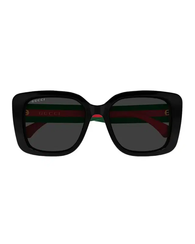 Gucci Web Stripe 55mm Square Sunglasses