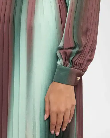 Misook Pleated Ombre Crepe De Chine Midi Dress | Thumbnail 5 Misook Pleated Ombre Crepe De Chine Midi Dress | Thumbnail 5