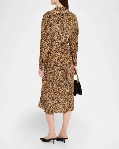 Weekend Max Mara Leopard-Print Silk Crepe De Chine Midi Shirtdress | Thumbnail 3 Weekend Max Mara Leopard-Print Silk Crepe De Chine Midi Shirtdress | Thumbnail 3