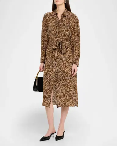 Weekend Max Mara Leopard-Print Silk Crepe De Chine Midi Shirtdress | Thumbnail 4 Weekend Max Mara Leopard-Print Silk Crepe De Chine Midi Shirtdress | Thumbnail 4