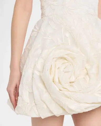 Monique Lhuillier Strapless Rosette Bubble Mini Dress | Thumbnail 5 Monique Lhuillier Strapless Rosette Bubble Mini Dress | Thumbnail 5