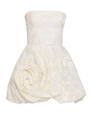 Monique Lhuillier Strapless Rosette Bubble Mini Dress | Thumbnail 1 Monique Lhuillier Strapless Rosette Bubble Mini Dress | Thumbnail 1