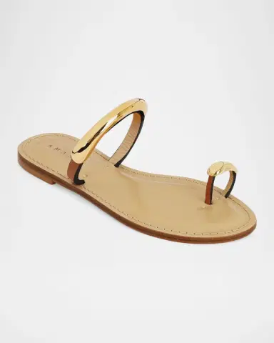 AMANU The Samburu Leather Toe-Ring Flat Sandals | Thumbnail 3