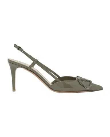 Valentino Garavani 80mm VLogo Signature Patent Leather Slingback Pumps | Thumbnail 1
