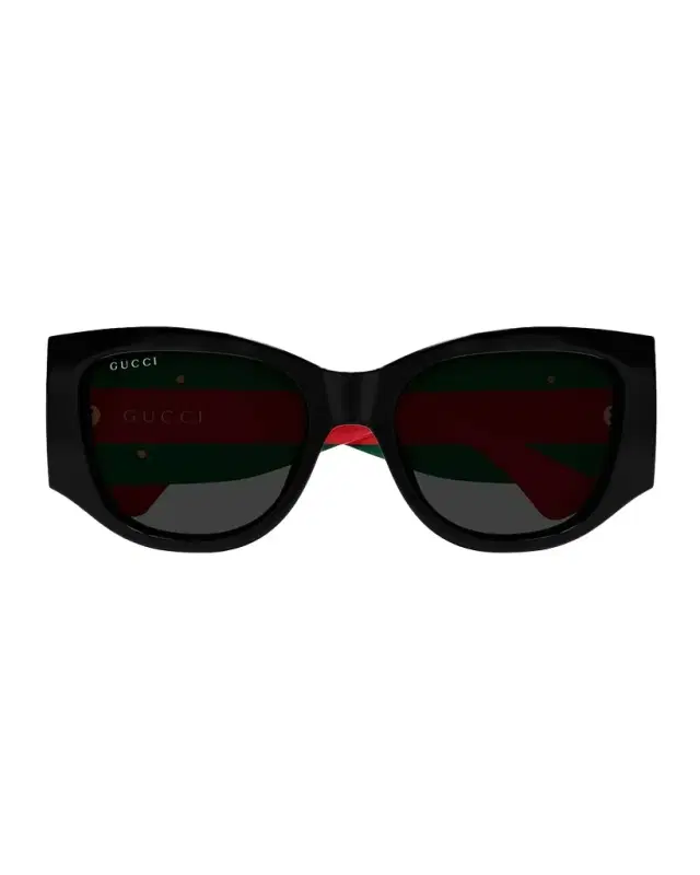 Gucci Web Stripe 55mm Oval Sunglasses