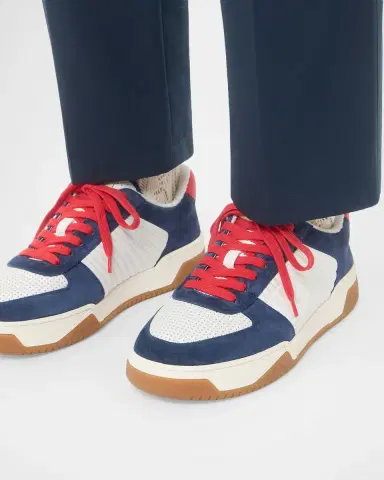 Valentino Garavani Men's Sparry Split Leather & Nappa Low-Top Sneakers | Thumbnail 2 Valentino Garavani Men's Sparry Split Leather & Nappa Low-Top Sneakers | Thumbnail 2