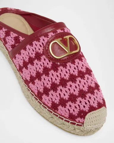Valentino Garavani VLogo Signature Crochet Espadrille Mules | Thumbnail 5 Valentino Garavani VLogo Signature Crochet Espadrille Mules | Thumbnail 5