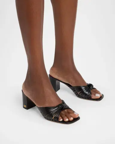 Valentino Garavani 60mm Anne Knotted Leather Mules | Thumbnail 2 Valentino Garavani 60mm Anne Knotted Leather Mules | Thumbnail 2
