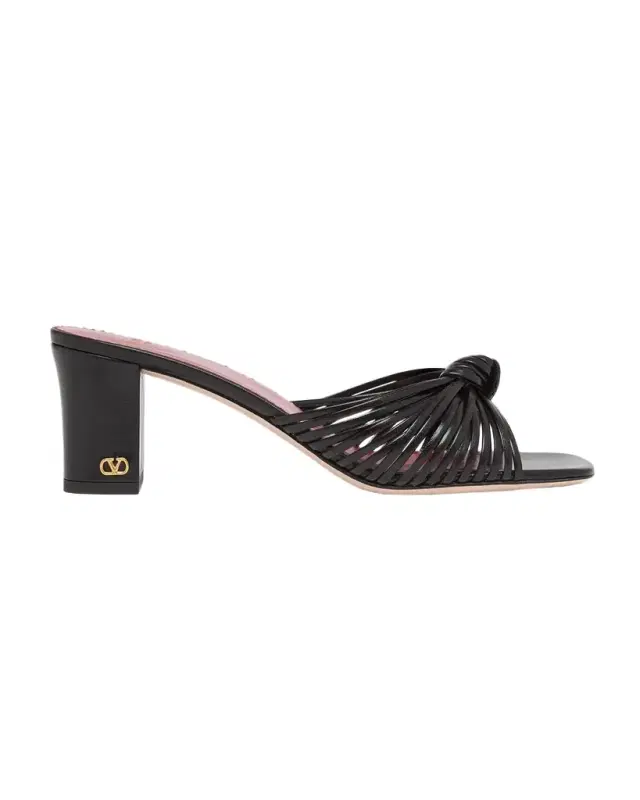 Valentino Garavani 60mm Anne Knotted Leather Mules