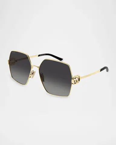 Gucci 61mm Metal Geometric Sunglasses | Thumbnail 2