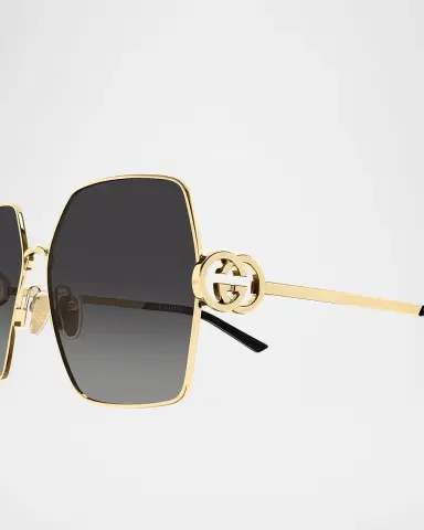Gucci 61mm Metal Geometric Sunglasses | Thumbnail 3