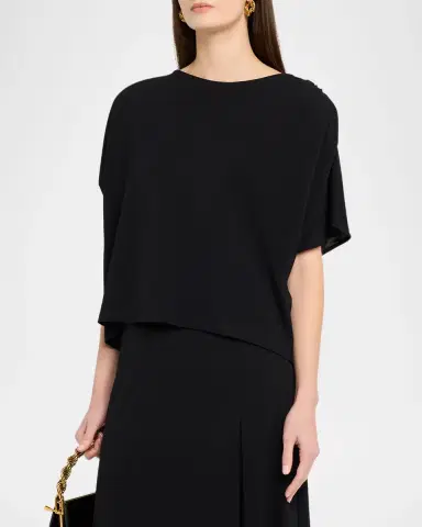 Weekend Max Mara Ruched-Shoulder Crewneck Top | Thumbnail 4 Weekend Max Mara Ruched-Shoulder Crewneck Top | Thumbnail 4