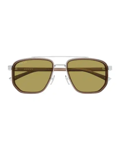 Gucci Men's GG2073S Double-Bridge Metal and Bio-Nylon Aviator Sunglasses | Thumbnail 1