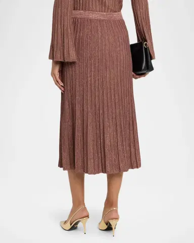 Misook A-Line Shimmer Rib Knit Midi Skirt | Thumbnail 3