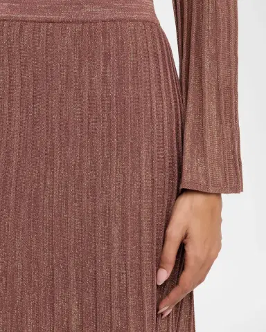 Misook A-Line Shimmer Rib Knit Midi Skirt | Thumbnail 5
