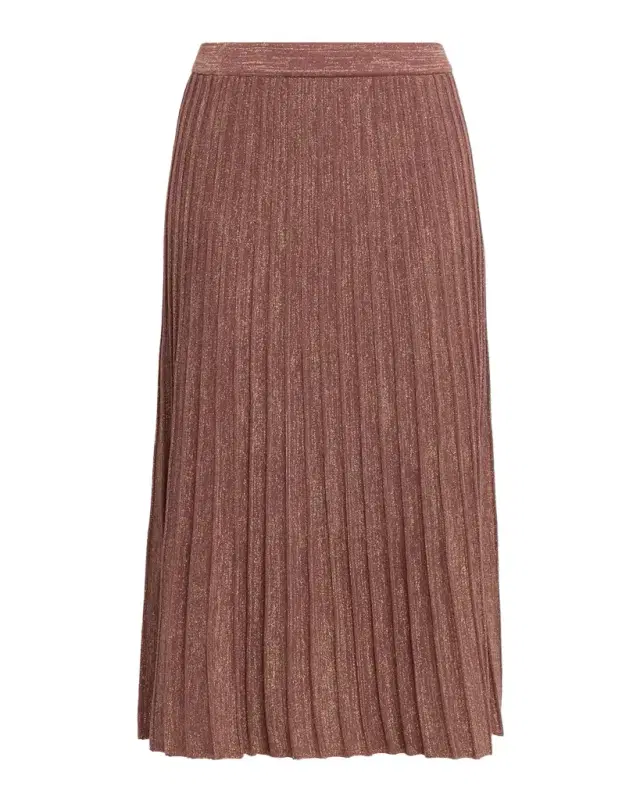 Misook A-Line Shimmer Rib Knit Midi Skirt