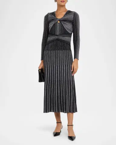 Misook Twist-Front Knit Midi Dress | Thumbnail 2