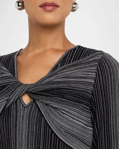 Misook Twist-Front Knit Midi Dress | Thumbnail 5