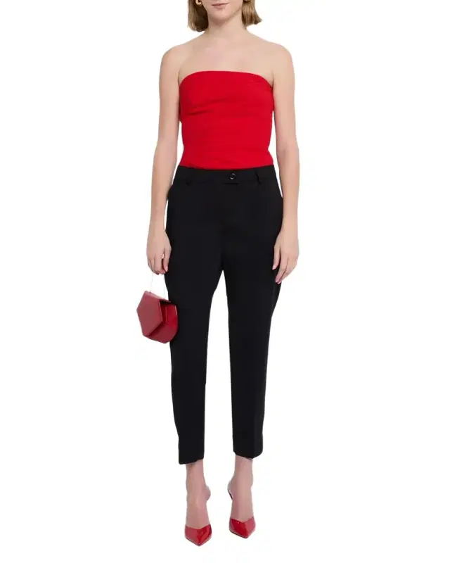 Cropped Slim-Leg Pants