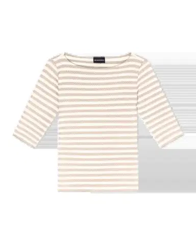 Emporio Armani Stripe Elbow-Sleeve Jersey Tee | Thumbnail 2 Emporio Armani Stripe Elbow-Sleeve Jersey Tee | Thumbnail 2