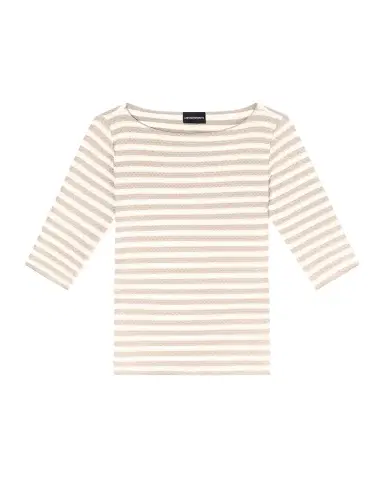 Emporio Armani Stripe Elbow-Sleeve Jersey Tee | Thumbnail 1 Emporio Armani Stripe Elbow-Sleeve Jersey Tee | Thumbnail 1