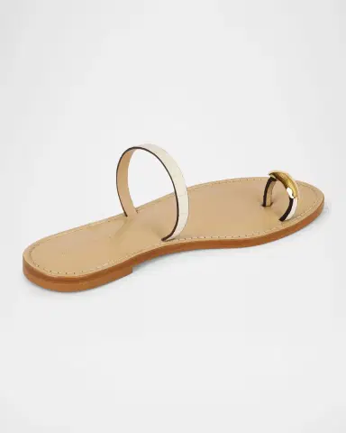 AMANU The Kibera Croc-Embossed Leather Toe-Ring Flat Sandals | Thumbnail 3