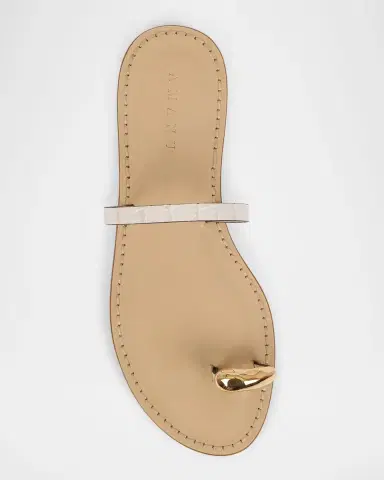 AMANU The Kibera Croc-Embossed Leather Toe-Ring Flat Sandals | Thumbnail 6