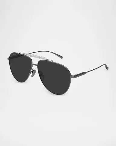 Gucci Men's GG2064S-001 Double-Bridge Metal Aviator Sunglasses | Thumbnail 2 Gucci Men's GG2064S-001 Double-Bridge Metal Aviator Sunglasses | Thumbnail 2