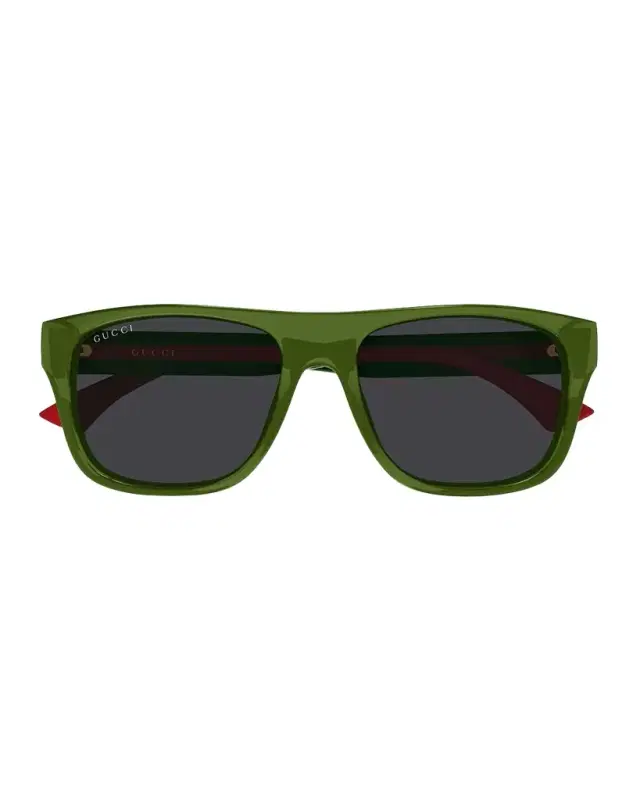 Gucci Men 's GG2119S-003 Green and Red Acetate Rectangle Sunglasses