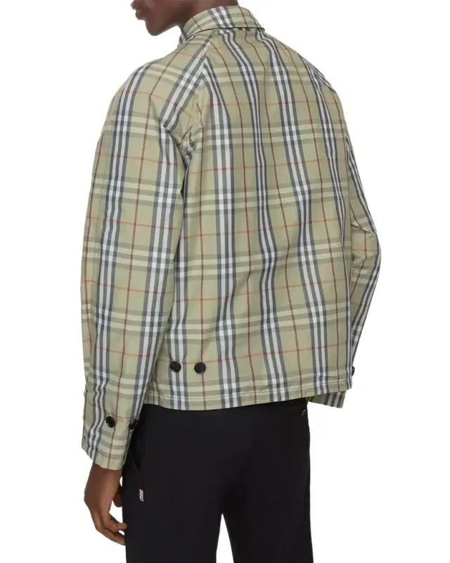 Men 's Reversible Check Cotton Hooded Jacket