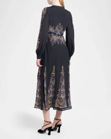 Etro Paisley Silk Midi Dress | Thumbnail 3